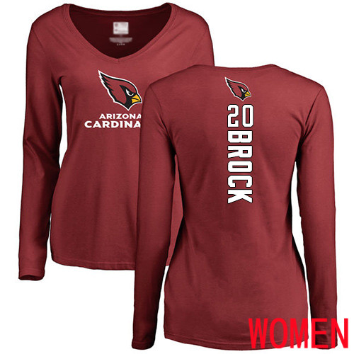 Arizona Cardinals Maroon Women Tramaine Brock Backer NFL Football #20 Long Sleeve T Shirt->nfl t-shirts->Sports Accessory